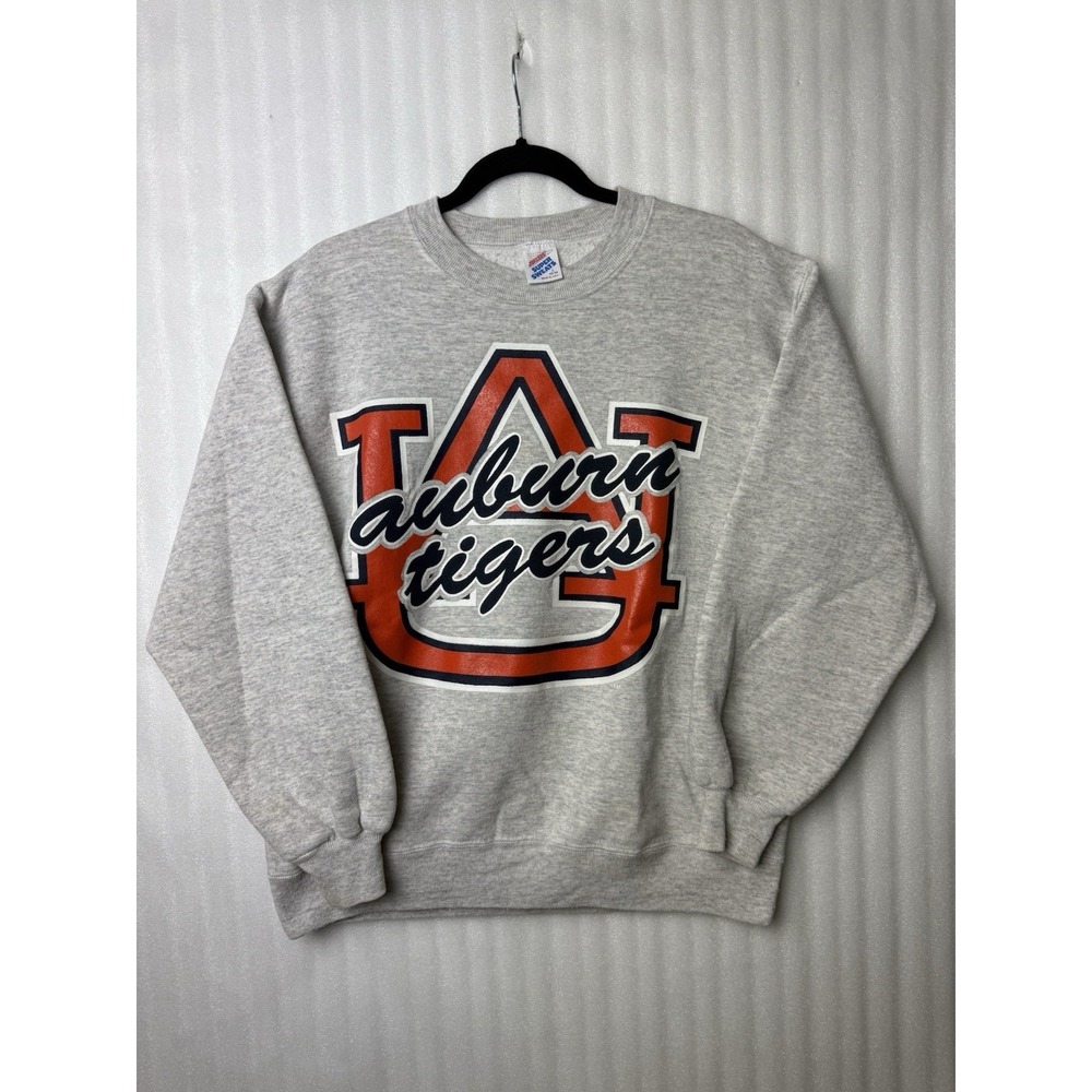 Vintage 90s Auburn University Tigers Alabama Crewneck Pullover Puff Print Sz. L - Picture 1 of 13